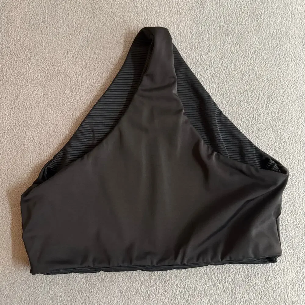 FAYT‎ The Label Swim Bikini Bottoms 10 (6 US) Black Mid High Waist